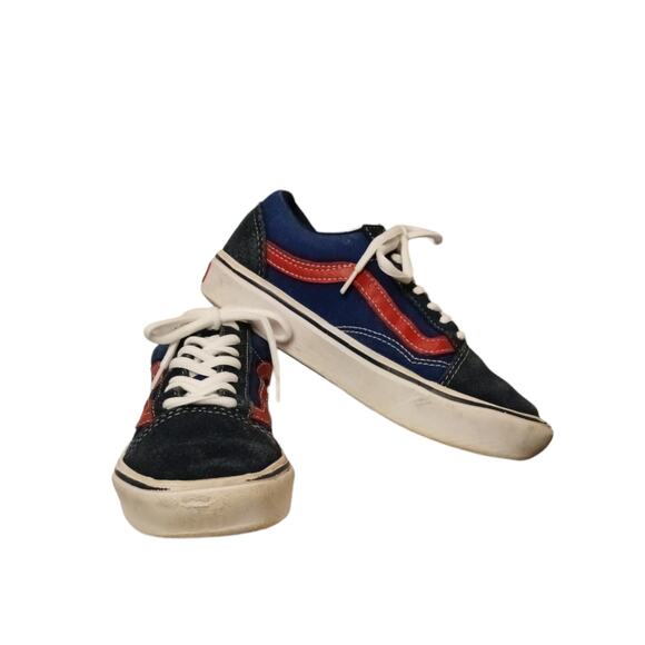 VANS Old Skool Blue & Red Canvas Classic Skate Shoes Sz Women's 5  Men's 3½ Y2K - Picture 1 of 9